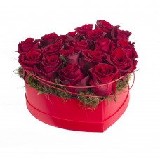 Box srdce červené ruže